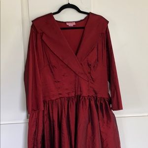 Red taffeta birdie dress